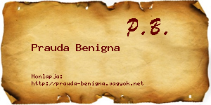 Prauda Benigna névjegykártya